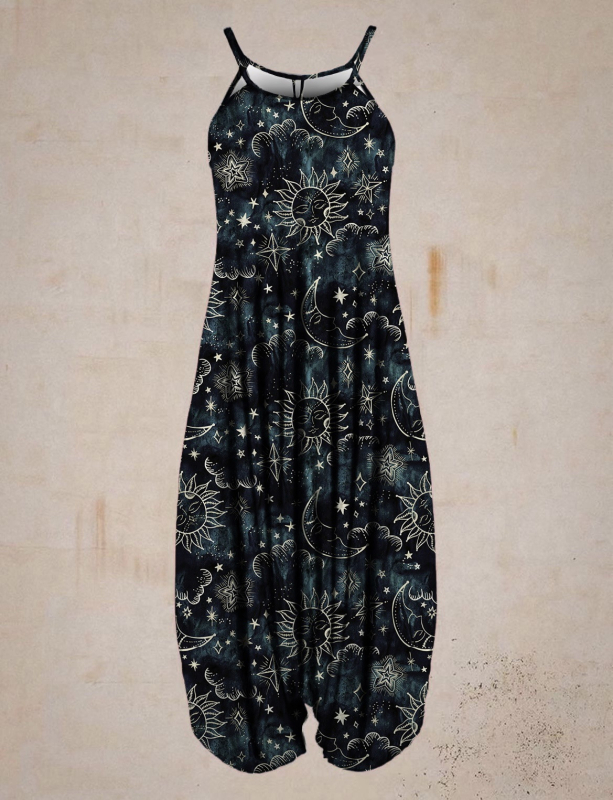 2024 Transfrontaliere Femei Explozii de Stații Independente Imprimate Harlan Crotch Jumpsuit Fără Mâneci Sling Primăvară și Vară