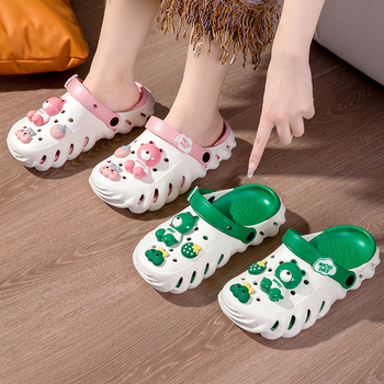 Fengrun mājas caurumu sieviešu apavi 2024. gada vasarai, neslīdoši, biezi apakšējie apavi, moderni āra pāru pludmales apavi