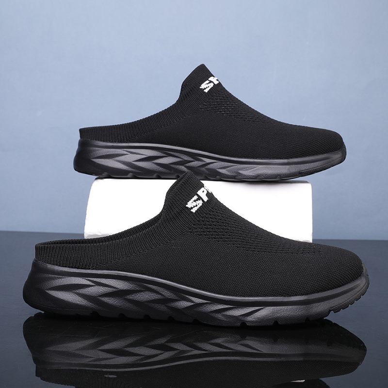 Pantofi de vară pentru bărbați, cu fund moale, respirabili, cu plasă, până la jumătate, casual, plus mărime, la modă, pentru mers pe jos, transfrontalieri