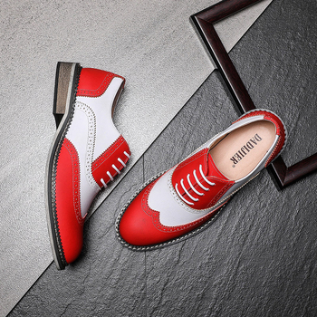 Ανδρικά Παπούτσια 2024 Ανδρικά Επαγγελματικά Επίσημα Δερμάτινα Παπούτσια Μοντέρνα Παπούτσια Brogue Βρετανικού Στυλ Εξατομικευμένα Γαμήλια Παπούτσια Ανδρών Ανθεκτικά στη φθορά Άνετα