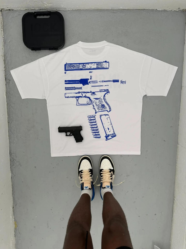 Tricou Y2K pentru bărbați, Harajuku, Hip Hop, în grafică Glock We Trust