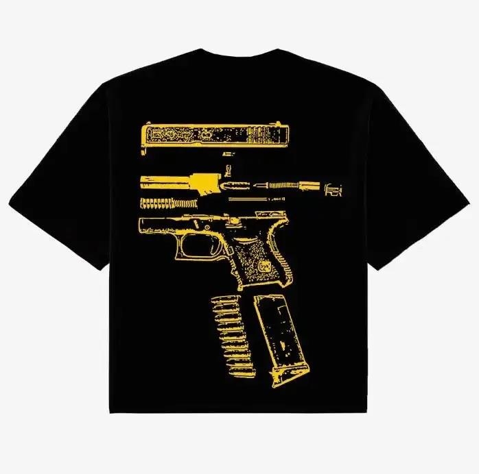 Y2K vyriški Harajuku hiphopo marškinėliai su Glock We Trust Graphic logotipu