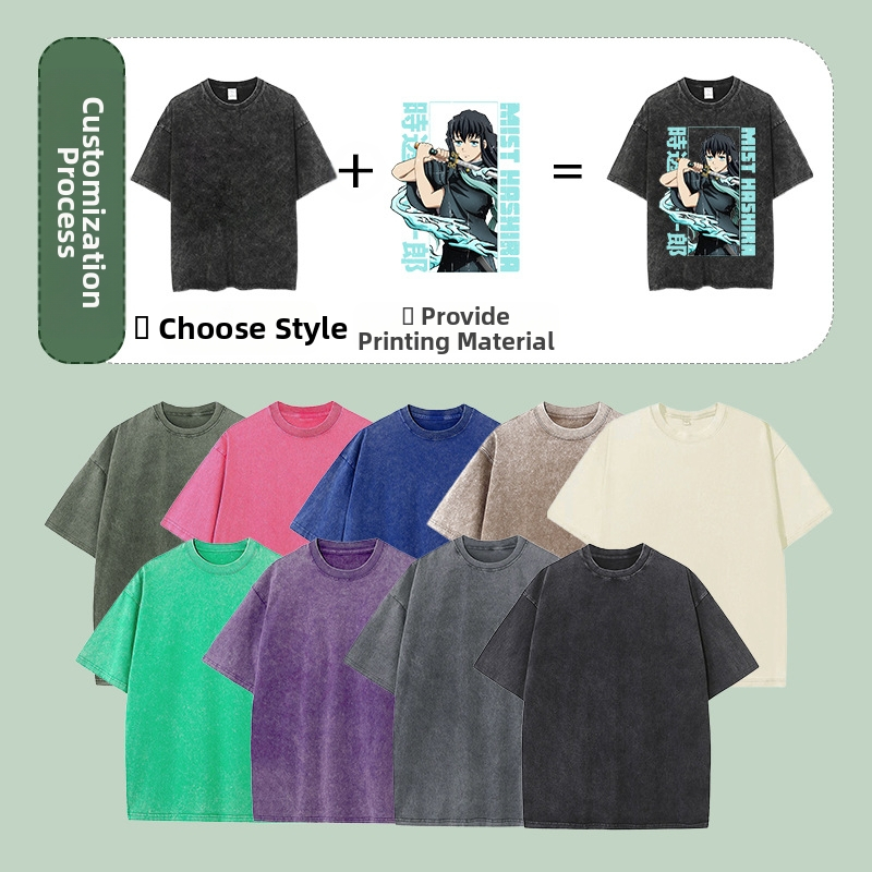 Bavlnené čierne tričko s krátkym rukávom David Lynch Cross-Border American Oversize s potlačou