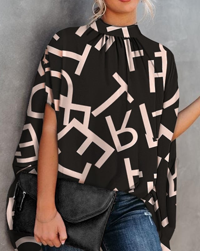 2022, postul independent își dorește ca Amazon să aibă o explozie de îmbrăcăminte pentru femei, vară, casual, imprimare, top cu mânecă de liliac despicată