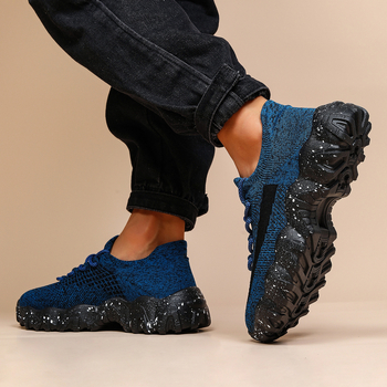 Αποκλειστικά σε διασυνοριακό επίπεδο για το AliExpress Amazon, αθλητικά ανδρικά παπούτσια για μεγάλα μεγέθη, αναπνεύσιμα, πλεκτά παπούτσια με κορδόνια, casual παπούτσια για τρέξιμο, plus size