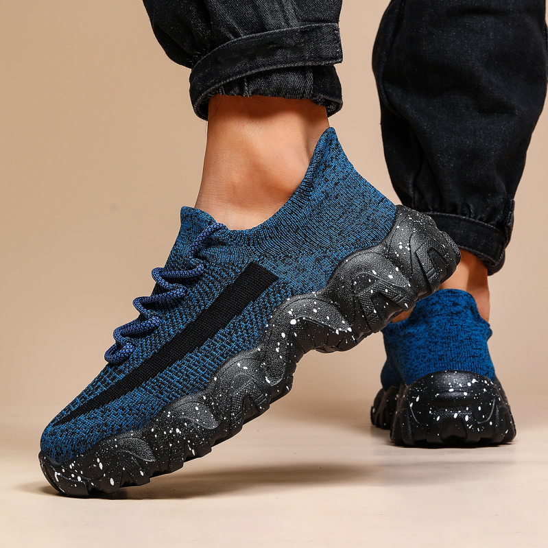 Αποκλειστικά σε διασυνοριακό επίπεδο για το AliExpress Amazon, αθλητικά ανδρικά παπούτσια για μεγάλα μεγέθη, αναπνεύσιμα, πλεκτά παπούτσια με κορδόνια, casual παπούτσια για τρέξιμο, plus size