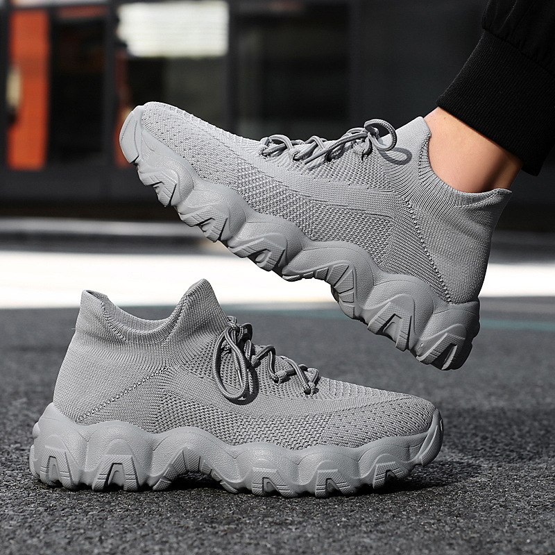 Αποκλειστικά σε διασυνοριακό επίπεδο για το AliExpress Amazon, αθλητικά ανδρικά παπούτσια για μεγάλα μεγέθη, αναπνεύσιμα, πλεκτά παπούτσια με κορδόνια, casual παπούτσια για τρέξιμο, plus size