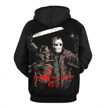 Европа и Съединените щати трансграничен нов нишов мъжки суичър с качулка с 3D дигитален печат, уличен свободен пуловер