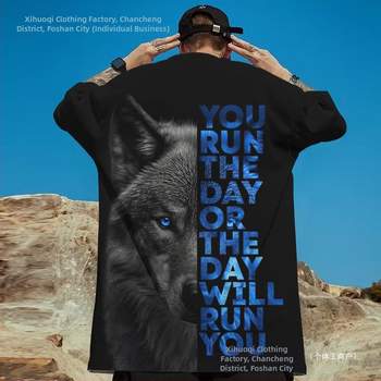 Tricouri cu animale pentru bărbați, imprimeu 3D Wolf, Street Harajuku, scurte