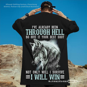 Ανδρικά μπλουζάκια με ζώα, τρισδιάστατο σχέδιο λύκου, με σχέδιο λύκου, σε στυλ street, με σχέδιο Harajuku.