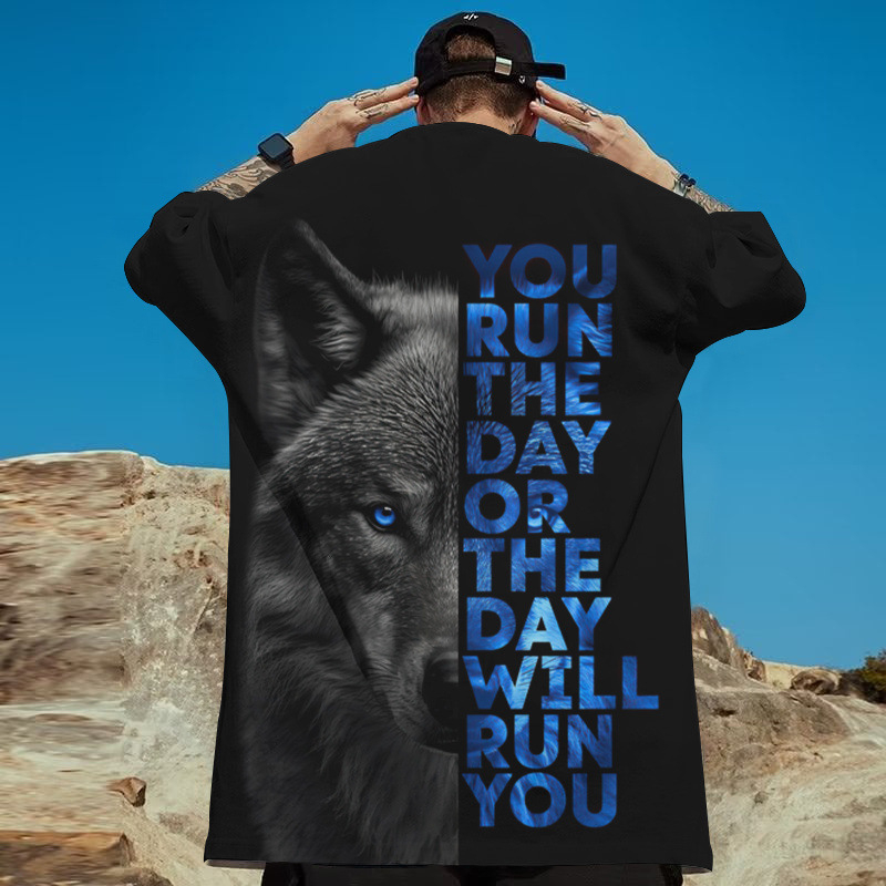 Tricouri cu animale pentru bărbați, imprimeu 3D Wolf, Street Harajuku, scurte