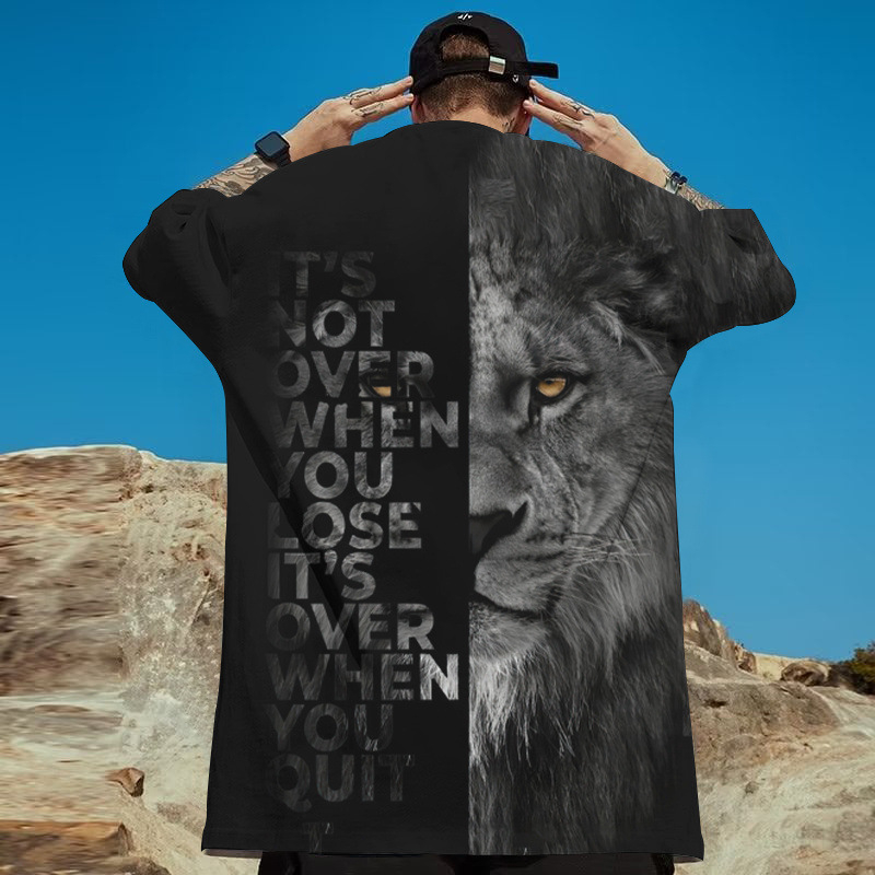 Tricouri cu animale pentru bărbați, imprimeu 3D Wolf, Street Harajuku, scurte