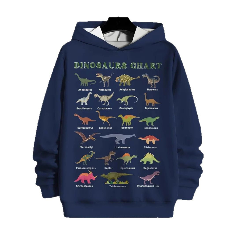 Европейски и американски трансграничен топ анимационни серии за печат на животни, детски пуловер, мъжки 3D дигитален печат, свободен суичър с качулка