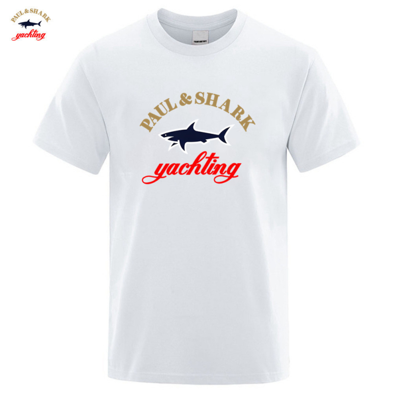 2025. gada Amazon Wish Eiropas un Amerikas pārrobežu vasaras haizivs apdrukas modes pāru tīras kokvilnas īsroku T-krekls vīriešiem un sievietēm