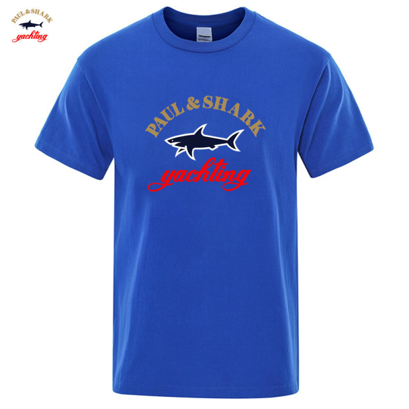 2025. gada Amazon Wish Eiropas un Amerikas pārrobežu vasaras haizivs apdrukas modes pāru tīras kokvilnas īsroku T-krekls vīriešiem un sievietēm