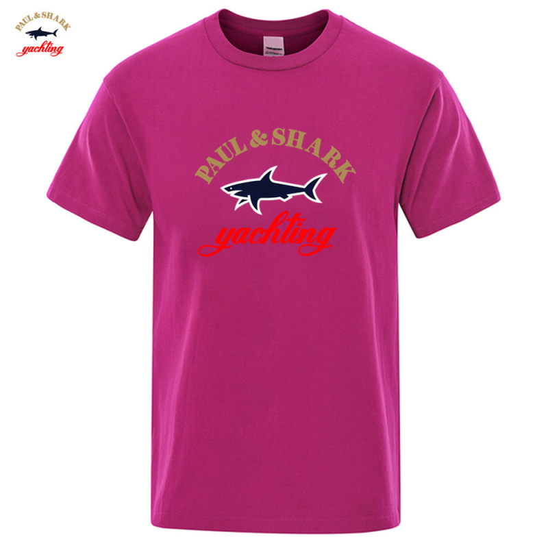 2025. gada Amazon Wish Eiropas un Amerikas pārrobežu vasaras haizivs apdrukas modes pāru tīras kokvilnas īsroku T-krekls vīriešiem un sievietēm