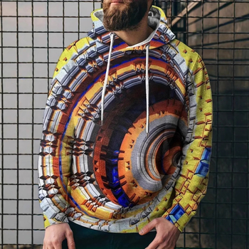Amazon Cross-border Νέο Ανδρικό Φούτερ με Κουκούλα με Μακρύ Μανίκι 3D Ψηφιακή Εκτύπωση Street Fashion Τυπωμένο Ριχτό Πουλόβερ