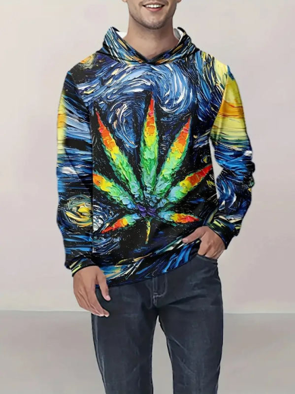 Amazon Cross-border Νέο Ανδρικό Φούτερ με Κουκούλα με Μακρύ Μανίκι 3D Ψηφιακή Εκτύπωση Street Fashion Τυπωμένο Ριχτό Πουλόβερ