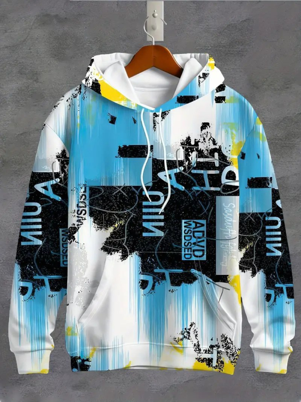 Amazon Cross-border Νέο Ανδρικό Φούτερ με Κουκούλα με Μακρύ Μανίκι 3D Ψηφιακή Εκτύπωση Street Fashion Τυπωμένο Ριχτό Πουλόβερ