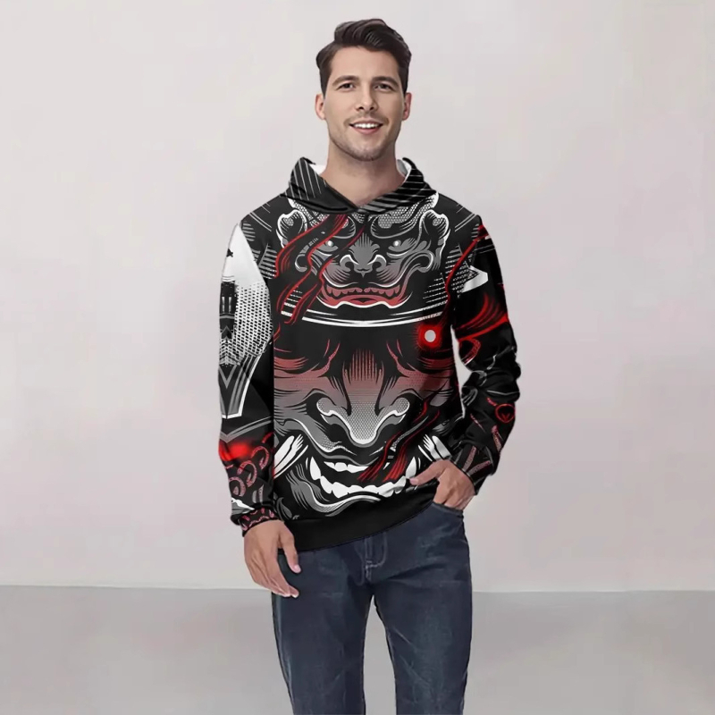 Amazon Cross-border Νέο Ανδρικό Φούτερ με Κουκούλα με Μακρύ Μανίκι 3D Ψηφιακή Εκτύπωση Street Fashion Τυπωμένο Ριχτό Πουλόβερ