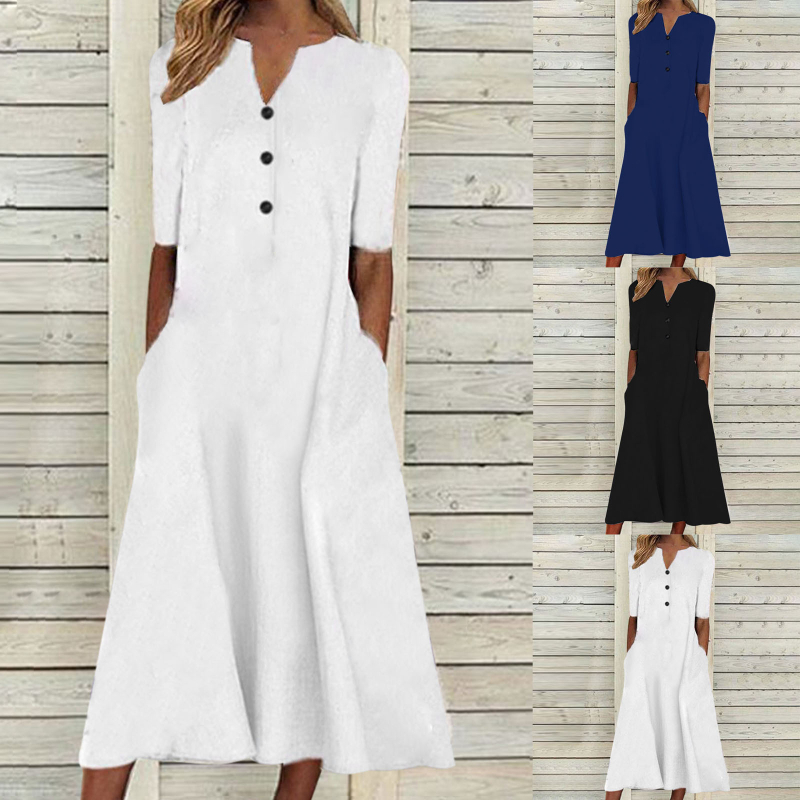 Dámske letné ležérne kvetinové šaty s prackou a krátkym rukávom 2022, elegantné midi šaty