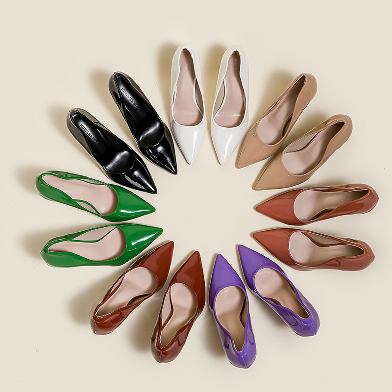 Visoke potpetice za žene, stiletto potpetice, nove bijele profesionalne cipele sa špicastim vrhom, nišni elegantni dizajn, boje kože