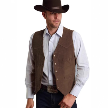 Vyriška zomšinė liemenė. Verslo stiliaus, prigludusi liemenė.