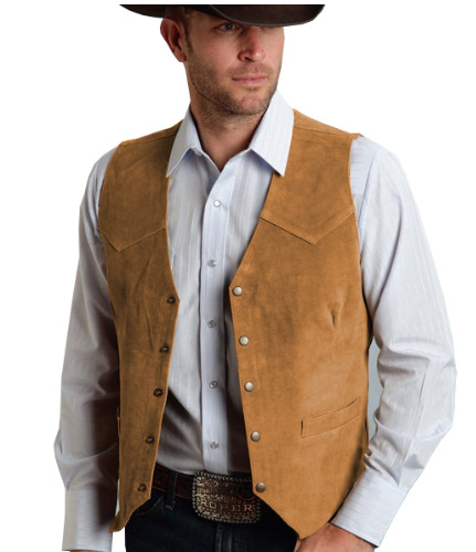 Vyriška zomšinė liemenė. Verslo stiliaus, prigludusi liemenė.