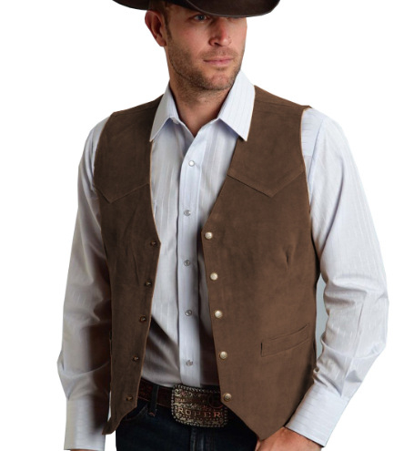 Vyriška zomšinė liemenė. Verslo stiliaus, prigludusi liemenė.