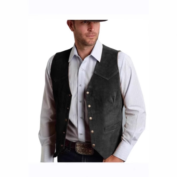 Vyriška zomšinė liemenė. Verslo stiliaus, prigludusi liemenė.