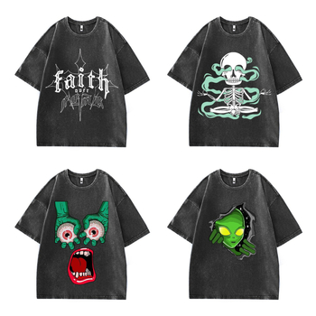 Καλοκαίρι 2024, Αμερικανικό στυλ, vintage, πλυμένο, παλαιωμένο στυλ, τυπωμένο, κοντομάνικο, χαλαρό, μοντέρνο, street μπλουζάκι, για άνδρες και γυναίκες, από βαμβάκι