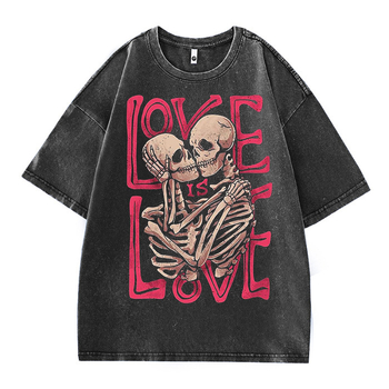 Καλοκαίρι 2024, Αμερικανικό στυλ, vintage, πλυμένο, παλαιωμένο στυλ, τυπωμένο, κοντομάνικο, χαλαρό, μοντέρνο, street μπλουζάκι, για άνδρες και γυναίκες, από βαμβάκι