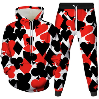 Europos ir Amerikos „Amazon“ 2023 m. naujas pokerio 3D spausdinimo gobtuvo komplektas, laisvas, didelio dydžio švarkas vyrams.