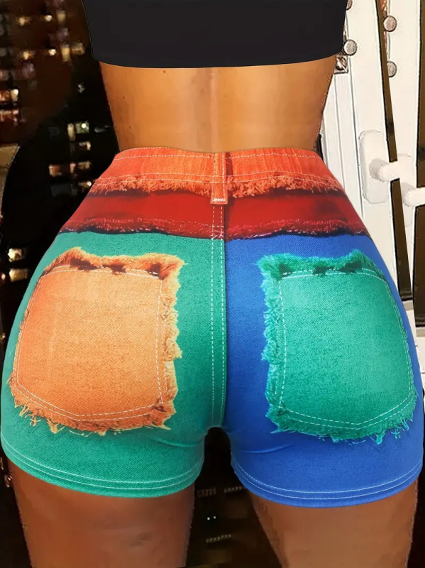 Cezhraničné 2024 Nové Amazon Európske a americké módne ležérne vysoko kvalitné falošné džínsové dámske šortky WS4