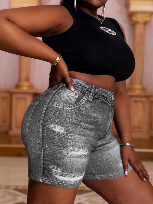 Cezhraničné 2024 Nové Amazon Európske a americké módne ležérne vysoko kvalitné falošné džínsové dámske šortky WS4