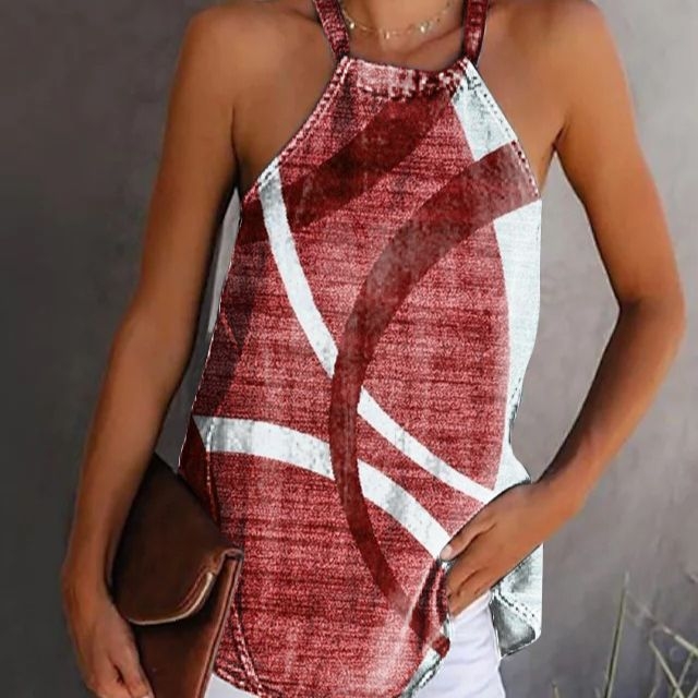 Maiou fără mâneci, cu imprimeu 3D color, pentru femei, în comerț exterior cu Amazon, în Europa și America, 2023