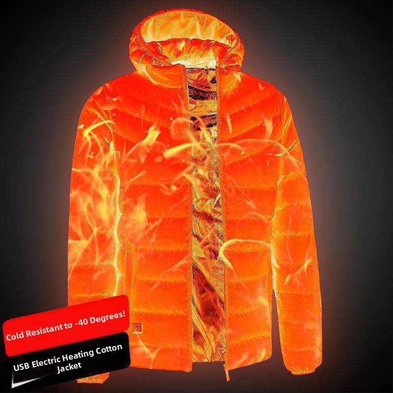 Nová technológia elektrického vykurovania s bavlnenou podšívkou, pánska a dámska inteligentná vykurovacia bavlnená podšívka, nabíjanie oblečenia s celotelovým vykurovaním, zimný kabát