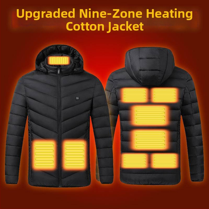 Ново технологично електрическо отоплително яке с памучна подплата за мъже и жени, интелигентно отоплително памучно подплатено облекло, зареждащо цялото тяло, отоплителни дрехи, зимно палто