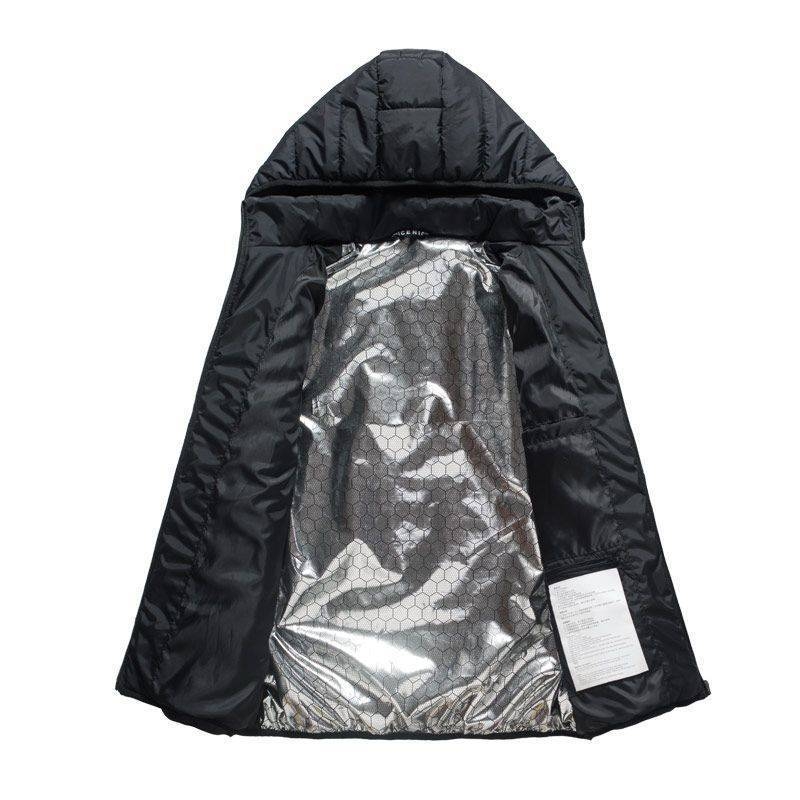 Nová technológia elektrického vykurovania s bavlnenou podšívkou, pánska a dámska inteligentná vykurovacia bavlnená podšívka, nabíjanie oblečenia s celotelovým vykurovaním, zimný kabát