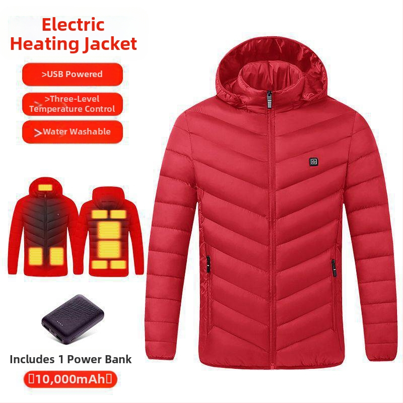 Nová technológia elektrického vykurovania s bavlnenou podšívkou, pánska a dámska inteligentná vykurovacia bavlnená podšívka, nabíjanie oblečenia s celotelovým vykurovaním, zimný kabát
