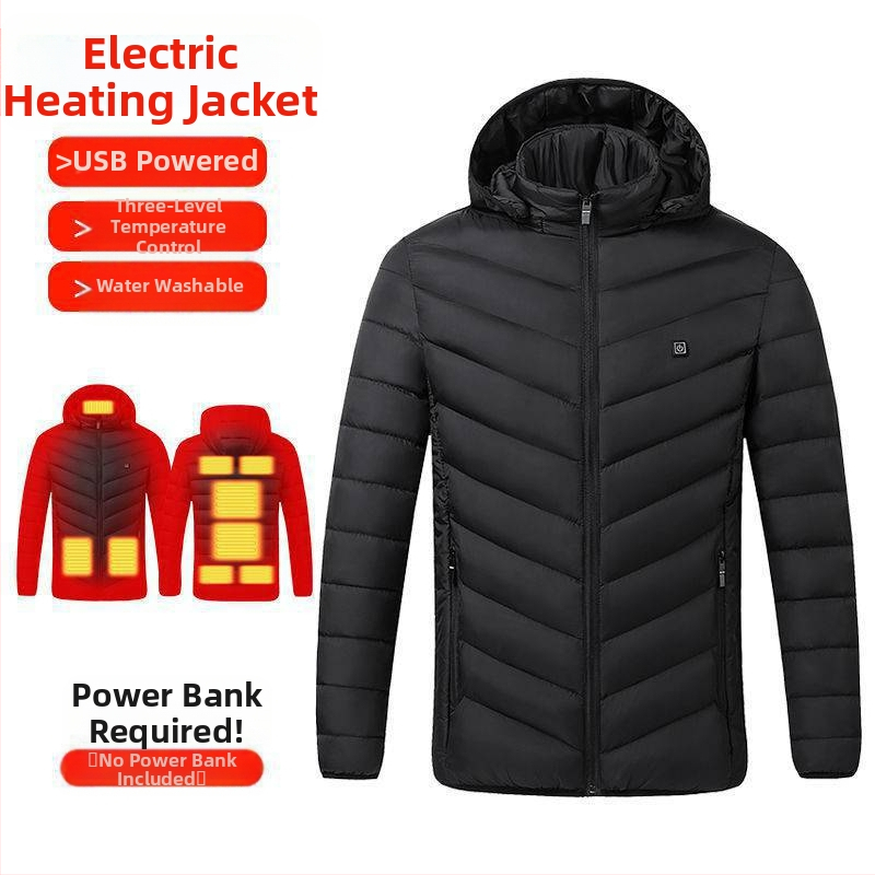 Nová technológia elektrického vykurovania s bavlnenou podšívkou, pánska a dámska inteligentná vykurovacia bavlnená podšívka, nabíjanie oblečenia s celotelovým vykurovaním, zimný kabát