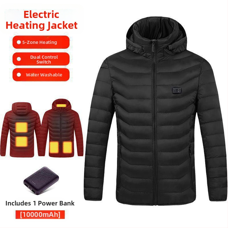 Nová technológia elektrického vykurovania s bavlnenou podšívkou, pánska a dámska inteligentná vykurovacia bavlnená podšívka, nabíjanie oblečenia s celotelovým vykurovaním, zimný kabát