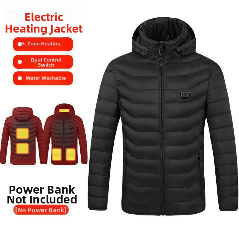 Nová technológia elektrického vykurovania s bavlnenou podšívkou, pánska a dámska inteligentná vykurovacia bavlnená podšívka, nabíjanie oblečenia s celotelovým vykurovaním, zimný kabát