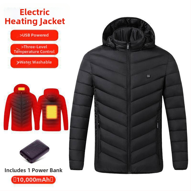 Nová technológia elektrického vykurovania s bavlnenou podšívkou, pánska a dámska inteligentná vykurovacia bavlnená podšívka, nabíjanie oblečenia s celotelovým vykurovaním, zimný kabát