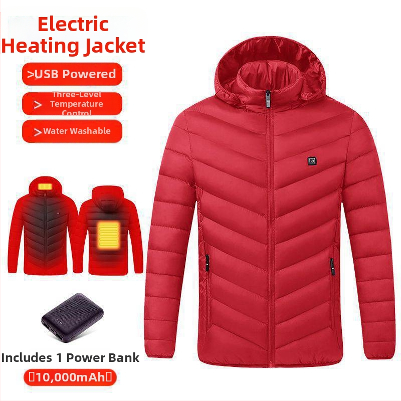 Nová technológia elektrického vykurovania s bavlnenou podšívkou, pánska a dámska inteligentná vykurovacia bavlnená podšívka, nabíjanie oblečenia s celotelovým vykurovaním, zimný kabát