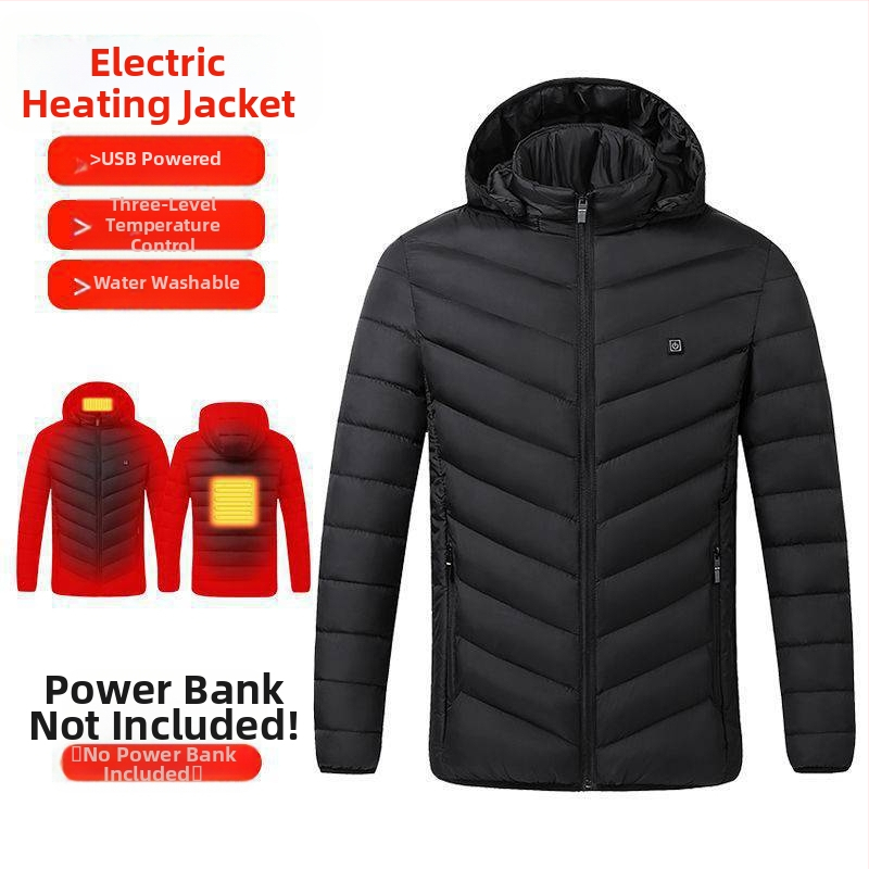 Nová technológia elektrického vykurovania s bavlnenou podšívkou, pánska a dámska inteligentná vykurovacia bavlnená podšívka, nabíjanie oblečenia s celotelovým vykurovaním, zimný kabát