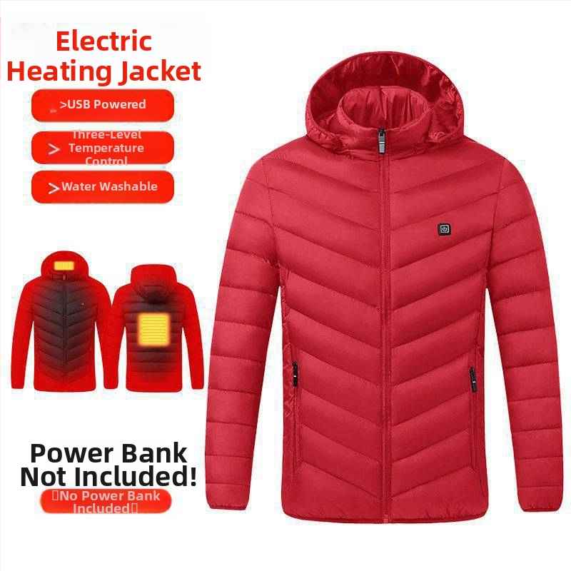 Nová technológia elektrického vykurovania s bavlnenou podšívkou, pánska a dámska inteligentná vykurovacia bavlnená podšívka, nabíjanie oblečenia s celotelovým vykurovaním, zimný kabát