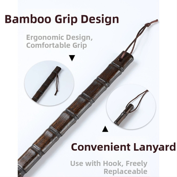 Täispuidust kingatõmmits majapidamises, pika käepidemega, eakad rasedad naised, mitte painutatud kingatõmmits, kulunud kinga artefakt, puidust kingatõmmits, säästab aega