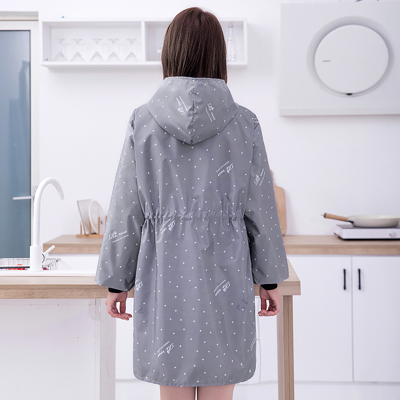 Kodumajapidamises kasutatav köögipõll pikkade varrukatega naiste köögi veekindel vööümbris internetikuulsuste õlikindel saastumisvastane tõmblukuga põll