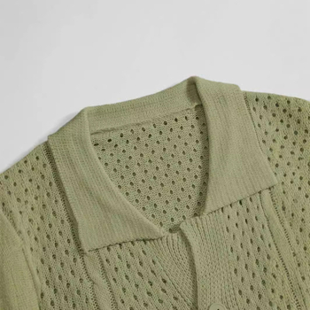 Cămașă bărbătească transfrontalieră TEMU Xiyin Amazon tricotată cu rever și mânecă scurtă, stil vintage american de sărbătoare